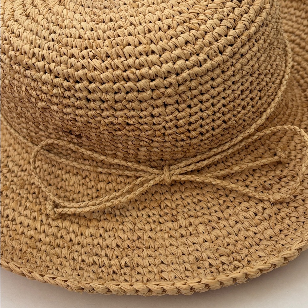 The‎ Scala Collection Packable Beach Travel Crocheted Sun Raffia Straw Hat Women - Picture 2 of 8